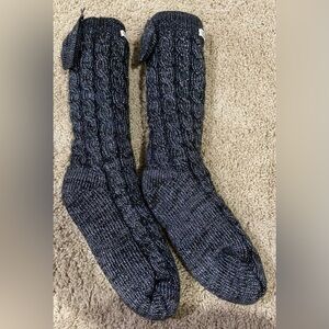 UGG Women's Laila Bow Fleece Lined Socks Metallic Gray